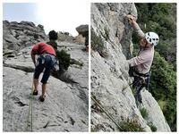 L'UN GRIMPE, L'AUTRE DESCEND EN RAPPEL L'UN GRIMPE, L'AUTRE DESCEND EN RAPPEL